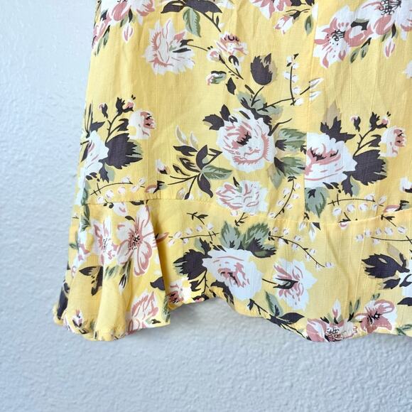 Faithful The Brand Yellow Jeanette Floral Mini Dress Size Small - Picture 6 of 9